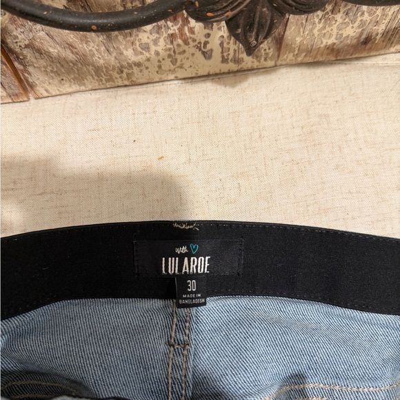 Lularoe Seamed Jeans High Rise Straight Leg Stretch Light Wash Womens Sz 30 - Picture 8 of 9